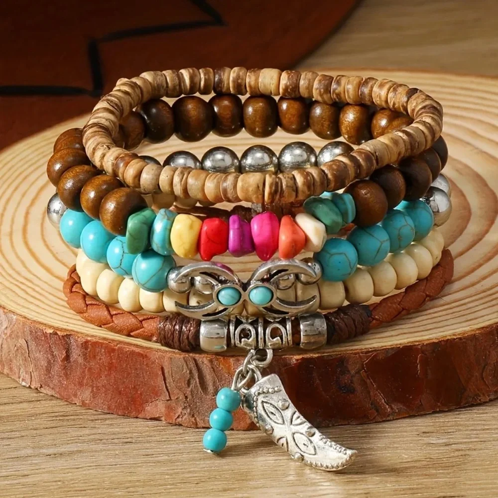 🔴 5 for $10 ONE Colorful Beaded Silver Stretchy Bracelet - Picture 7 of 16